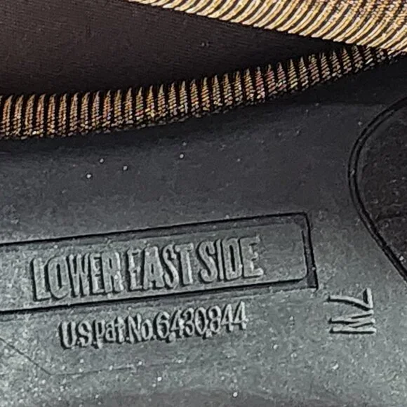 Lower East Side Gold Glitter Chelsea Dorado Fabric Upper Ballet Flat Size 7W - Picture 16 of 16